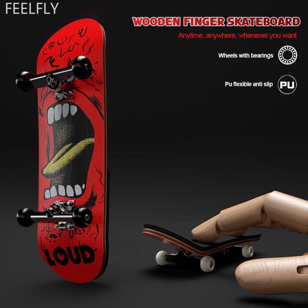Feelfly ไม้ Fingerboard Fingerboard ชุดนิ้วมือสกู๊ตเตอร์ Finger Skate Board Maple ไม้ Professional Mini สเก็ตบอร์ดของเล่นเด็ก E3V3