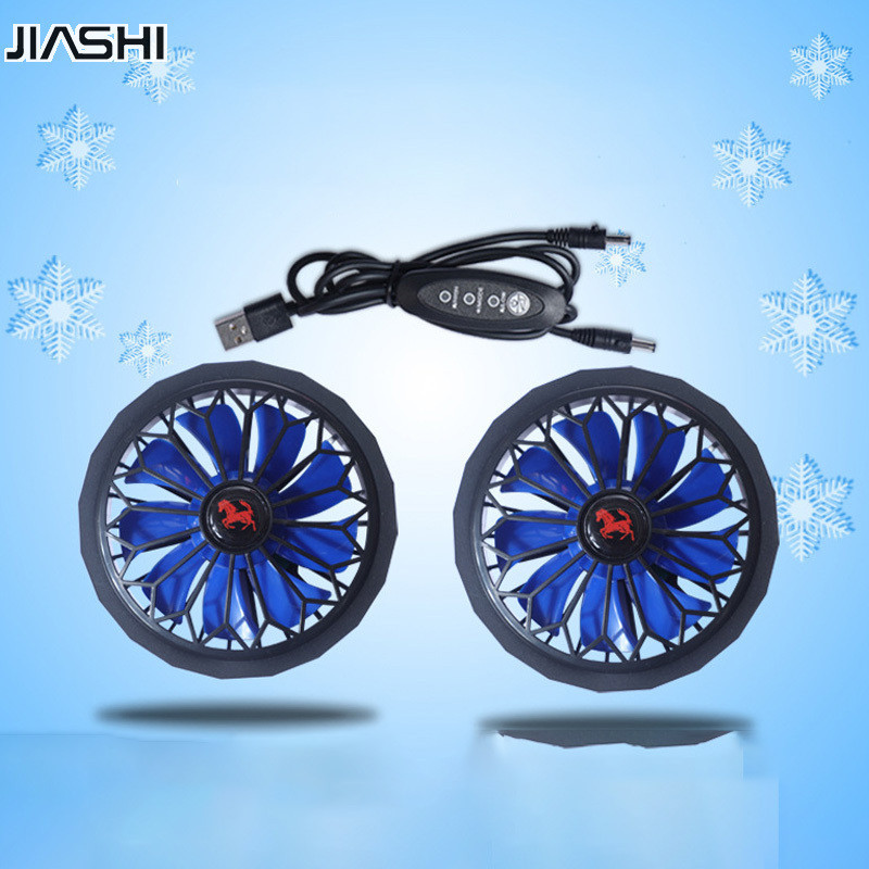 JIASHI พัดลมติดเสื้อผ้า เครื่องปรับอากาศ usb พัดลมระบายความร้อนเสื้อผ้า