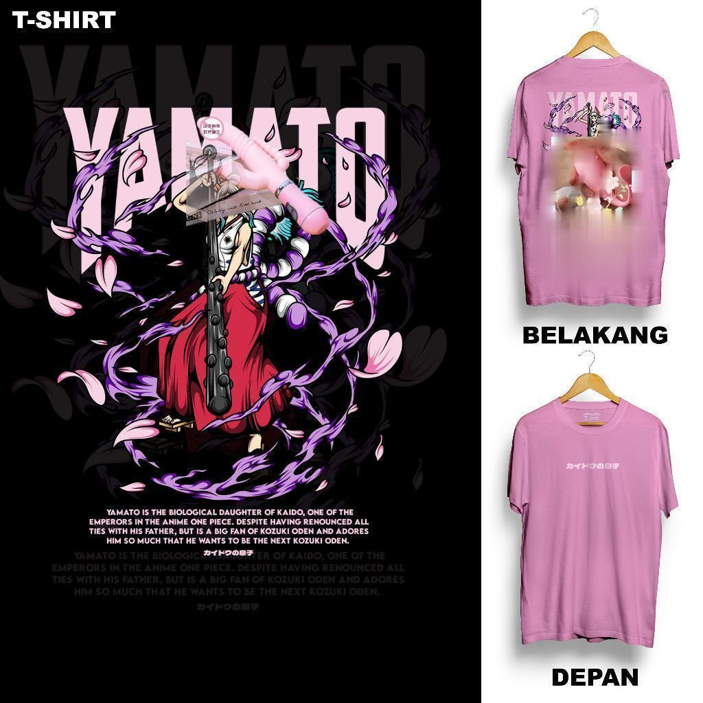 Yamato - เสื้อยืดผู้ใหญ่พร้อม ANIME MOTIF ONE PIECE OP ตัวอักษร YAMATO WANO KUNI GEAR FIFTH GEAR 5th