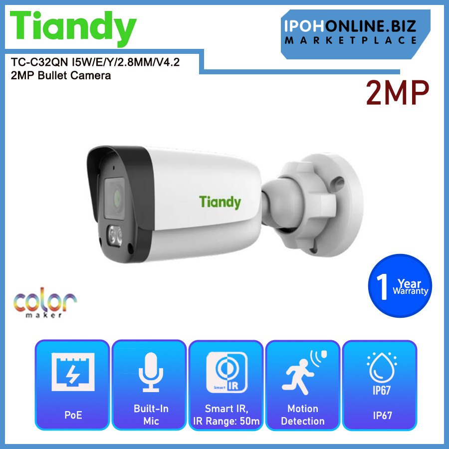 TIANDY TC-C32QN I5W/E/Y/2.8MM/V4.2 2MP กล้องกระสุน