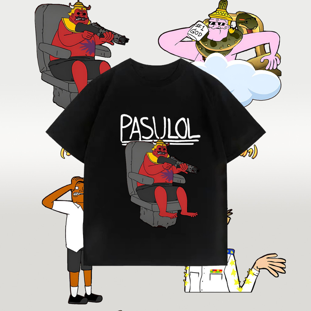 （HO&MIE）เสื้อยืด PASULOL ปีศาจทะเลเดือด ไม่จำกัดเพศ ผ้าฝ้าย 100% หล่อและเท่ห์ ขนาด S-5XL