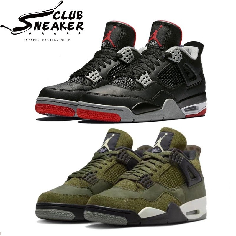 Air A/J 4 Bred Reimagined Black Red FV5029-006 สีเขียวทหาร