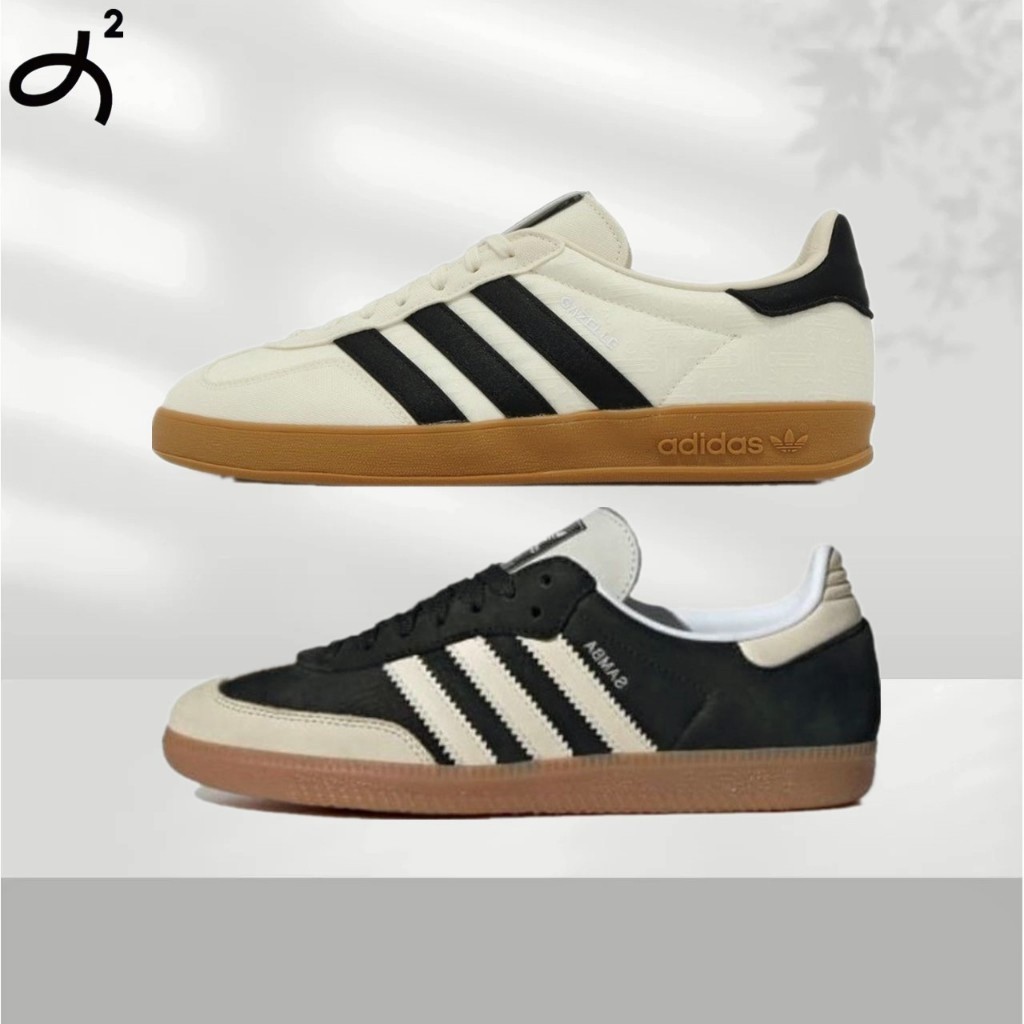 ADS Originals Samba OG รองเท้าเทรนนิ่งเยอรมันพื้นยางดิบสีดําสีขาว IG3677 สีดําสีน้ําตาล IE5836