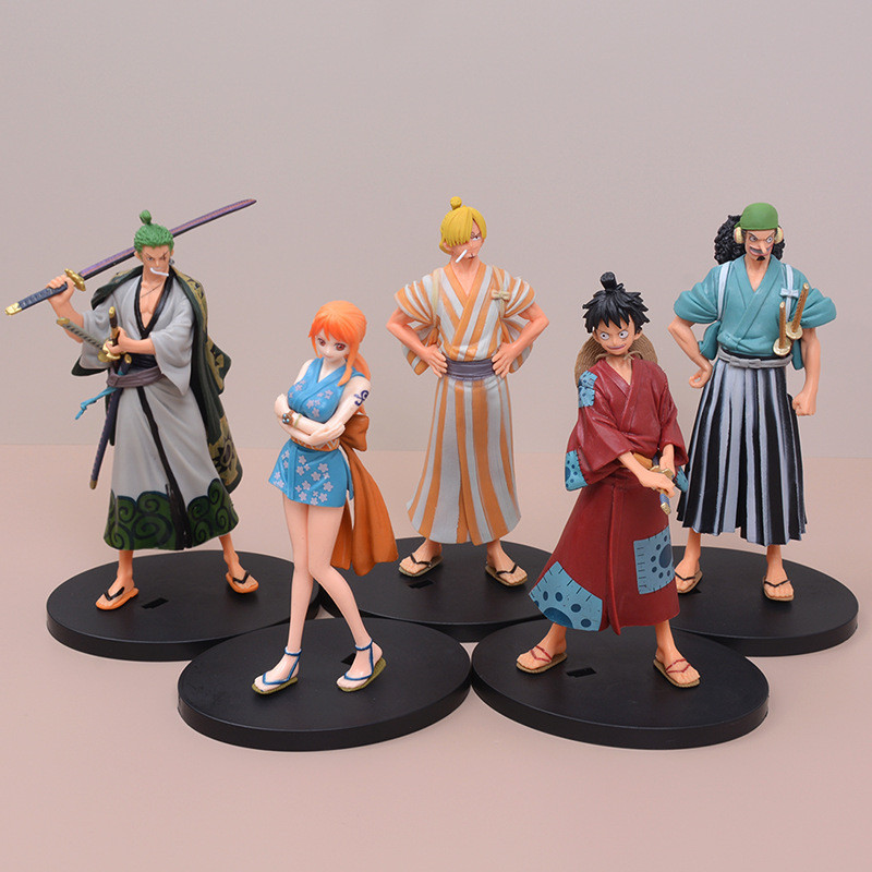 One Piece Wano Country Kimono Samurai Luffy Sauron Sanji Usop Nami รูปอะนิเมะเครื ่ องประดับ