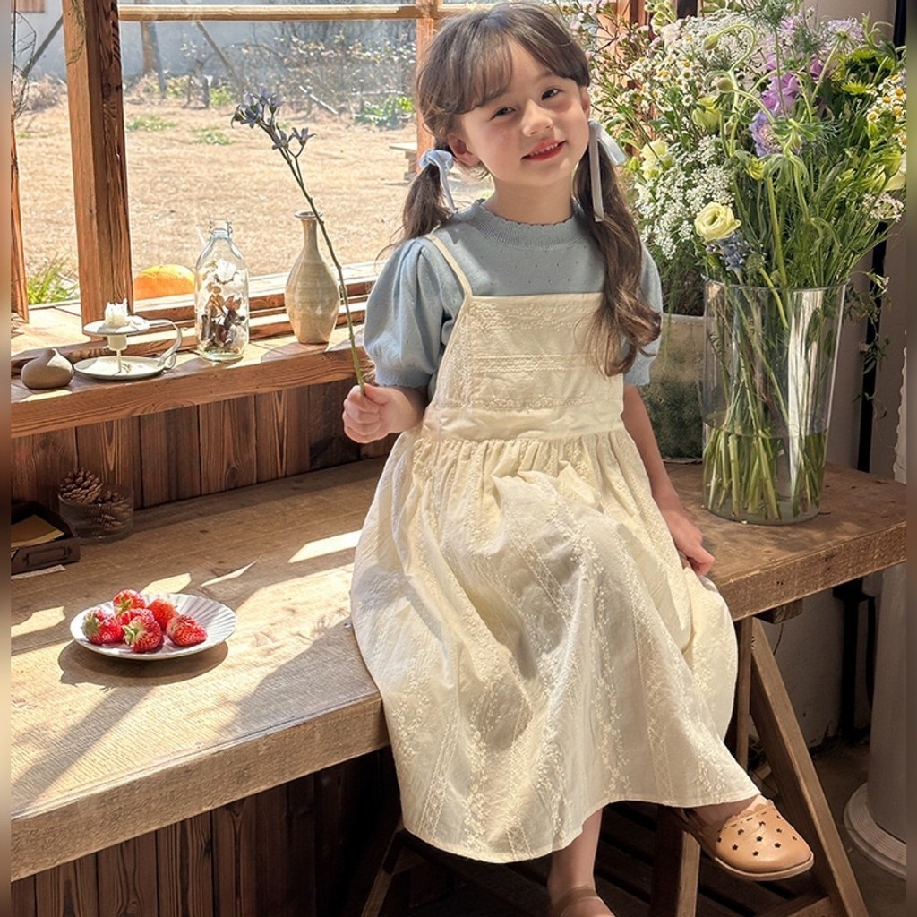 PRETTY BABY พร้อมส่ง เสื้อไหมพรมแขนตุ๊กตา เดรสสายเดี่ยวมีซับใน ปรับสายได้ (ขายแยกชิ้น) (1248)