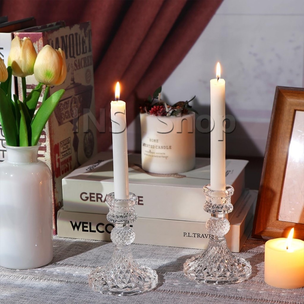 INS เชิงเทียนแก้ว เนื้อแก้วหนา แก้วเนื้อดี ใช้งานสะดวก candlestick