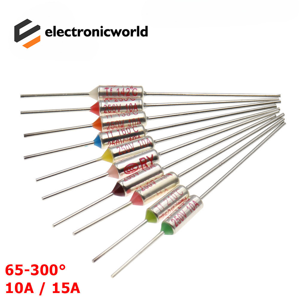 10 ชิ้นTF Thermal Fuse RY 10A 15A 250V 60℃-300℃ อุณหภูมิ152ค/155/157/160/165/167/170/172/180/185/188/192/200/210/216/227/230/235/240/250/255/260/270/280/300℃