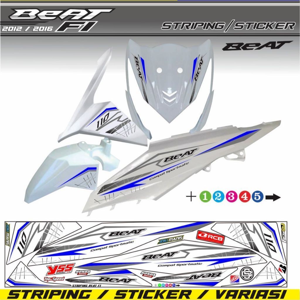 สติ๊กเกอร์ STRIPING MOTOR BEAT FI 2013 / STRIPING VARIATION BEAT PGM FI 2014 / 2015 สติ๊กเกอร์สติ๊กเ
