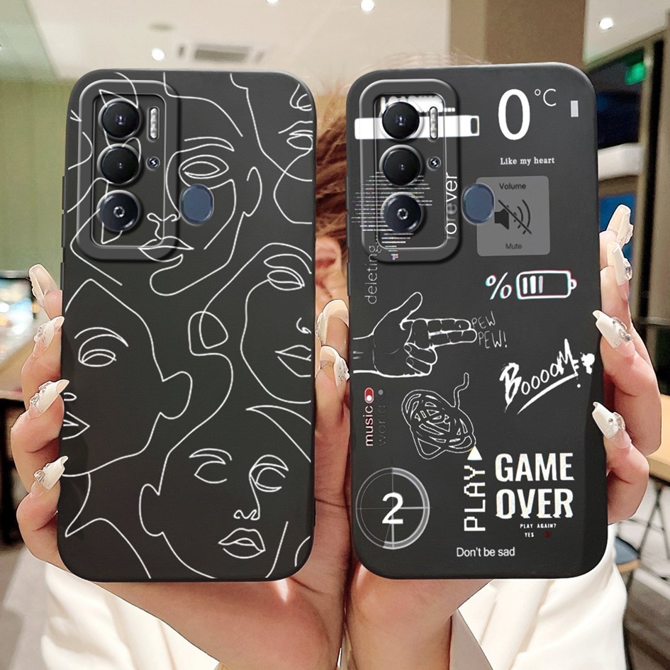 สําหรับ Tecno Pova Neo กรณี Cool แฟชั ่ น Art ทาสีกันกระแทก Soft Liquid ซิลิโคนสําหรับ Tecno PovaNeo LE6 LE6h Capa