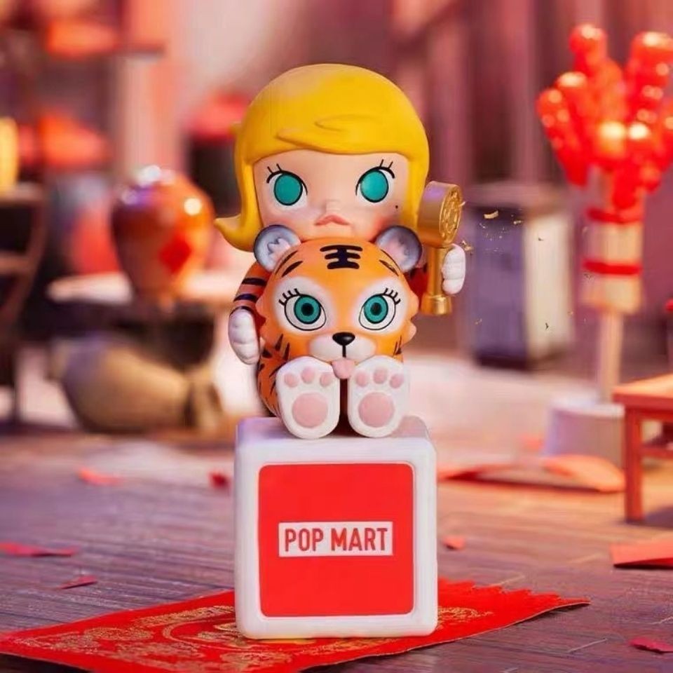 ของแท้ Pop Mart สินค้าใหม่ Tiger Leap กล่องปริศนาปีใหม่จีน เทศกาลฤดูใบไม้ผลิ เล่นอินเทรนด์ กล่องปริศนาแท้ ราคากะหล่ําปลี เครื่องประดับน่ารัก