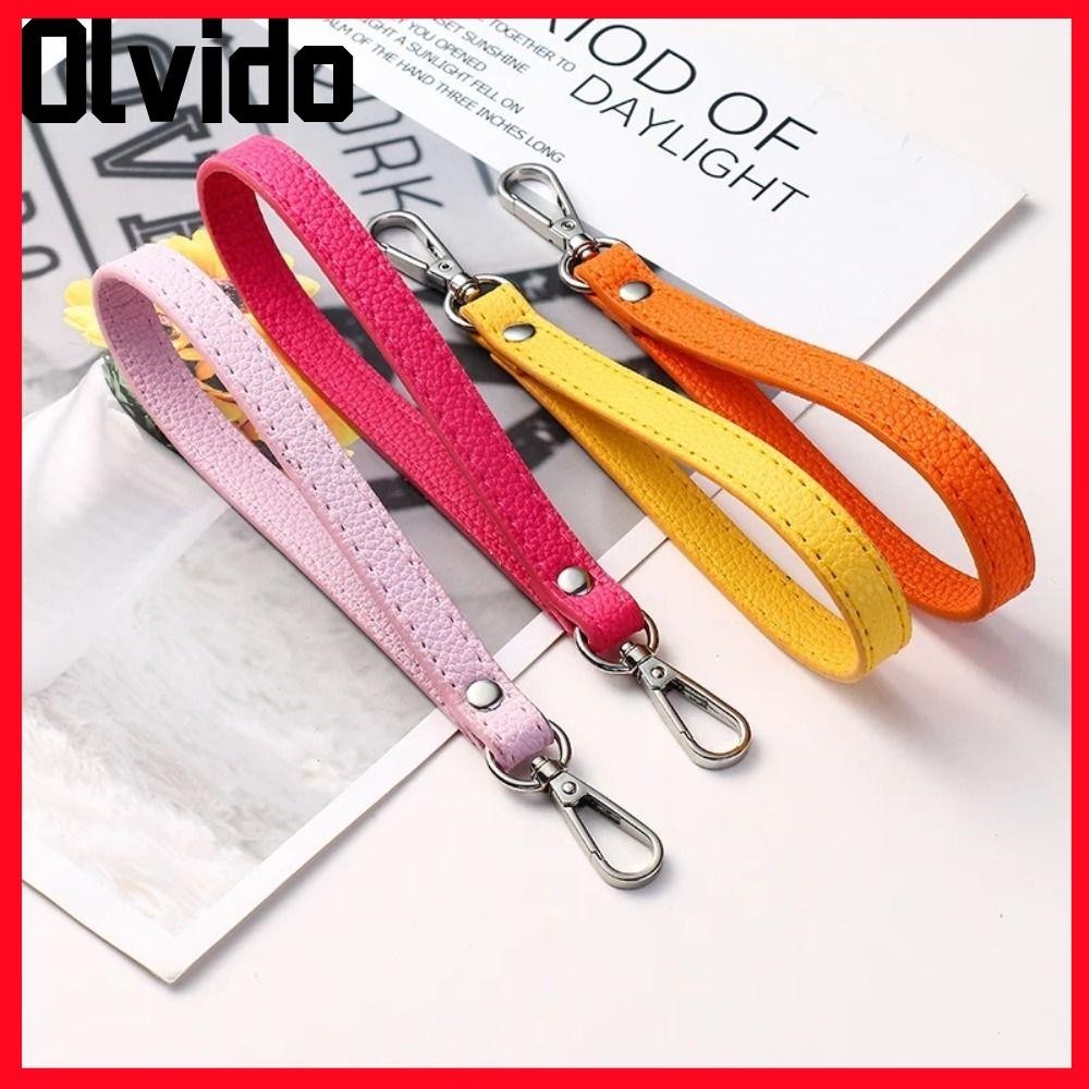 ที่จับสายกระเป๋า OLVIDO, สายรัดข้อมือกระเป๋านุ่มสีทึบ, อุปกรณ์เสริมกระเป๋าเข็มขัดกระเป๋าสตางค์หนัง PU ทดแทนแบบพกพา