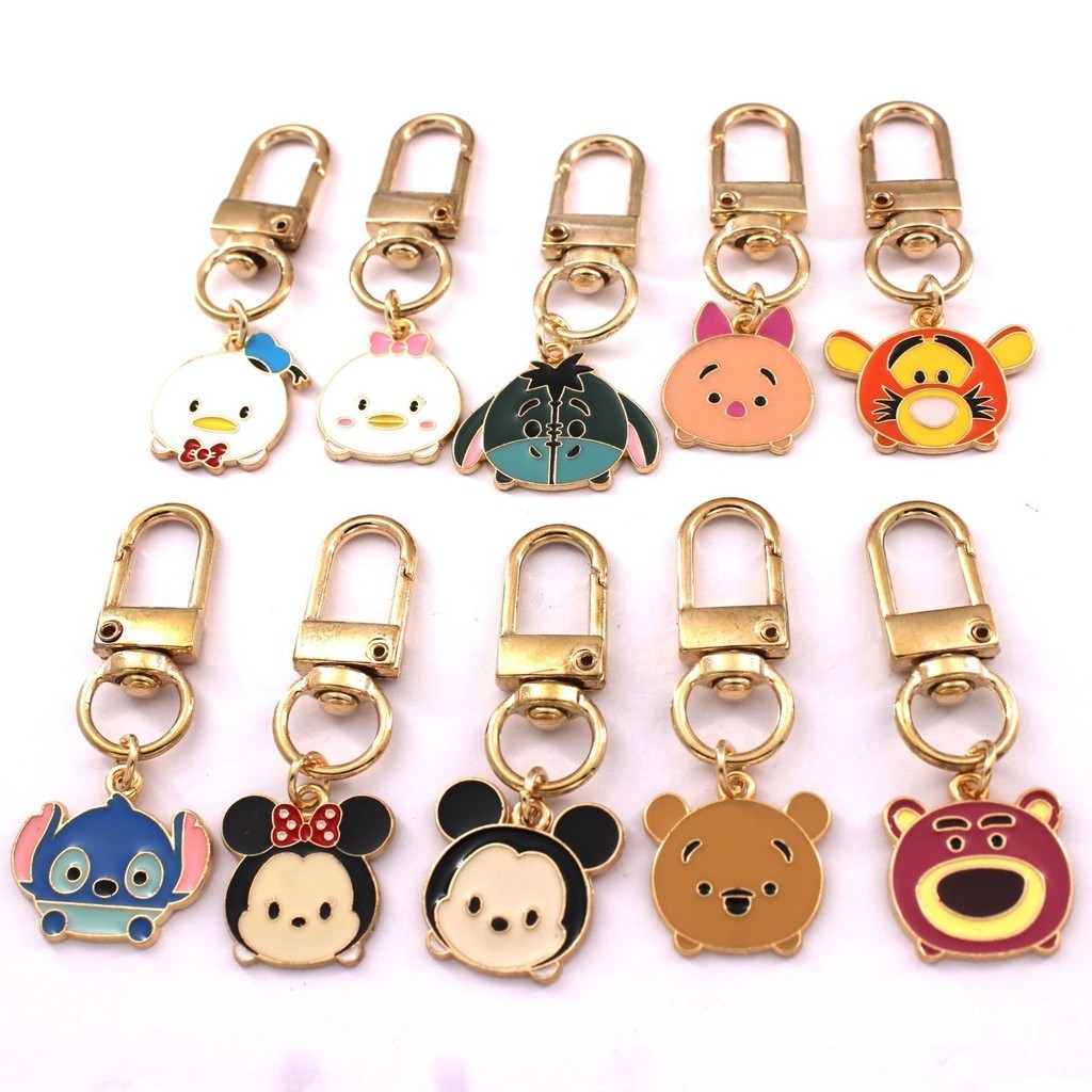 พวงกุญแจโลหะ Walt DISNEY การ์ตูนอะนิเมะ Mickey Donald DIY จี้สร้อยข้อมือสร้อยคอ