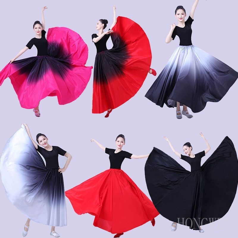 กระโปรงซ้อมเต้นรํา 720 องศาคมชัดสีประสิทธิภาพกระโปรงแกว่งขนาดใหญ่