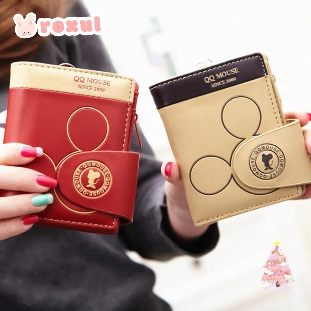 กระเป๋าเงิน โรซูล กระเป๋าใส่เหรียญลายเมาส์สองพับกระเป๋าสตางค์ขนาดเล็ก ปู่ มินิสําหรับบัตรเครดิต