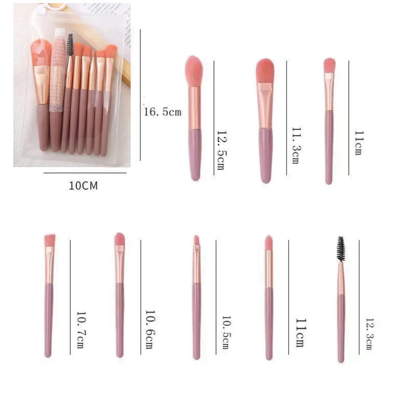 ชุดแปรงแต่งหน้ามืออาชีพ 8 ชิ้น อายแชโดว์-รองพื้น-บลัชออน thumbnail 8