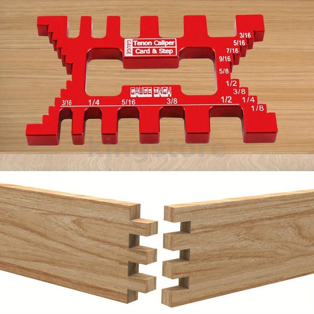 อลูมิเนียม Dovetail Jig Precision Tenon Gaps Gauge งานไม ้ Tenon Caliper ตารางเลื ่ อยความลึกวัดความสูงเมตริก & นิ ้ ว