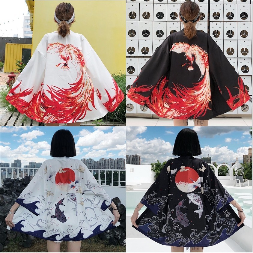 ผู้หญิงCandigansแบบดั้งเดิมKimonoคอสเพลย์ฮาโอริหญิงผู้หญิงเสื้อสเวตเตอร์ถักYukataเสื้อฤดูร้อนSunproo