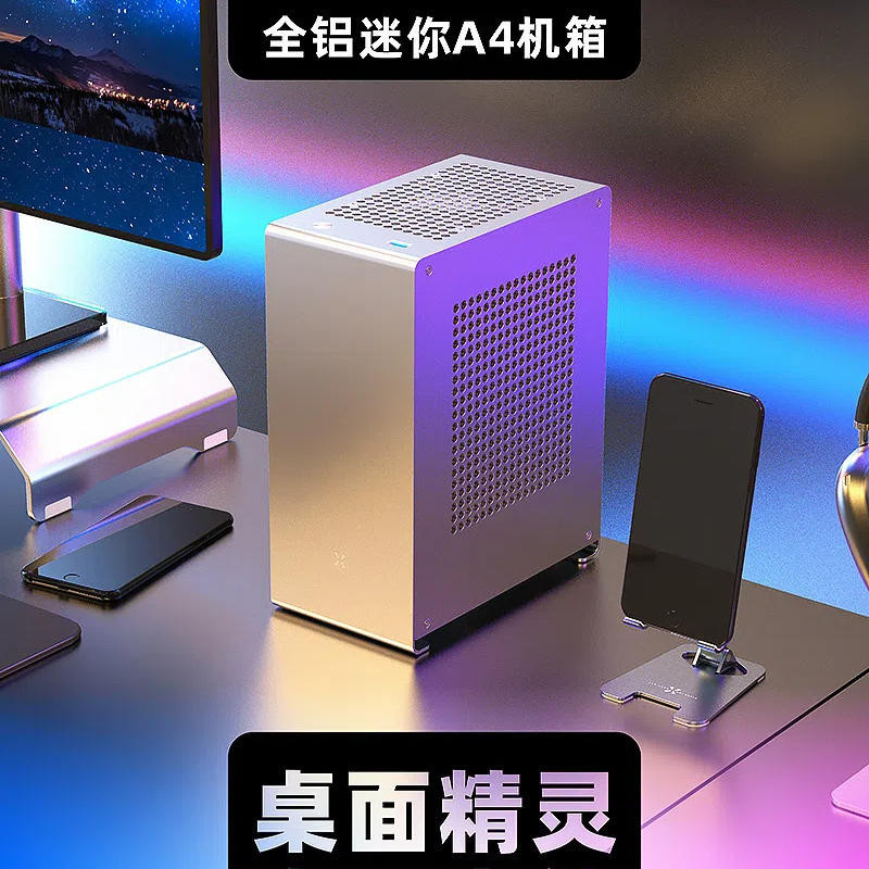 A1p อลูมิเนียมอัลลอยด์ทั้งหมด Mini ITX แชสซี FLEX (1U) คอมพิวเตอร์เดสก์ท็อปแบบพกพาโฮสต์ ZZAW A1P แชส