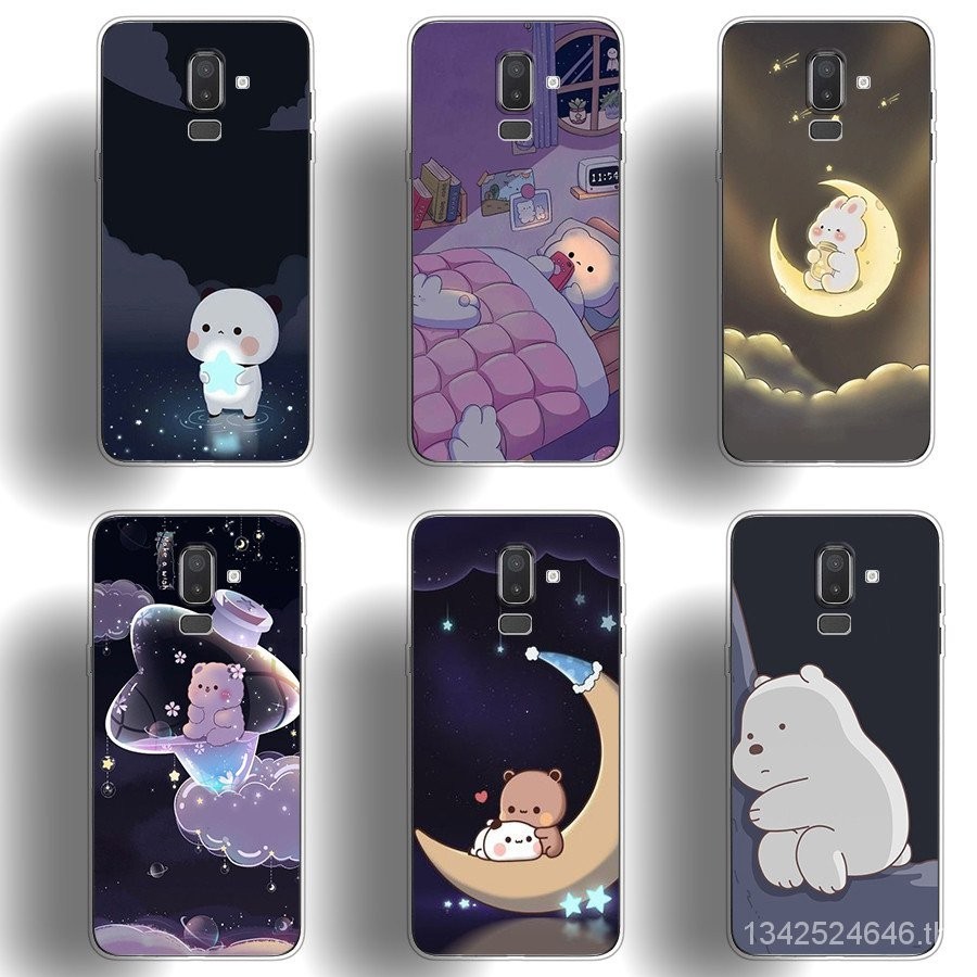 เหมาะสําหรับ Samsung Galaxy J8 2018 j7 pro J6 J6 Plus เคสโทรศัพท์ TPU นิ่มปุ่มเคลือบด้วยไฟฟ้าเปลือกป้องกันดูดซับแรงกระแทก