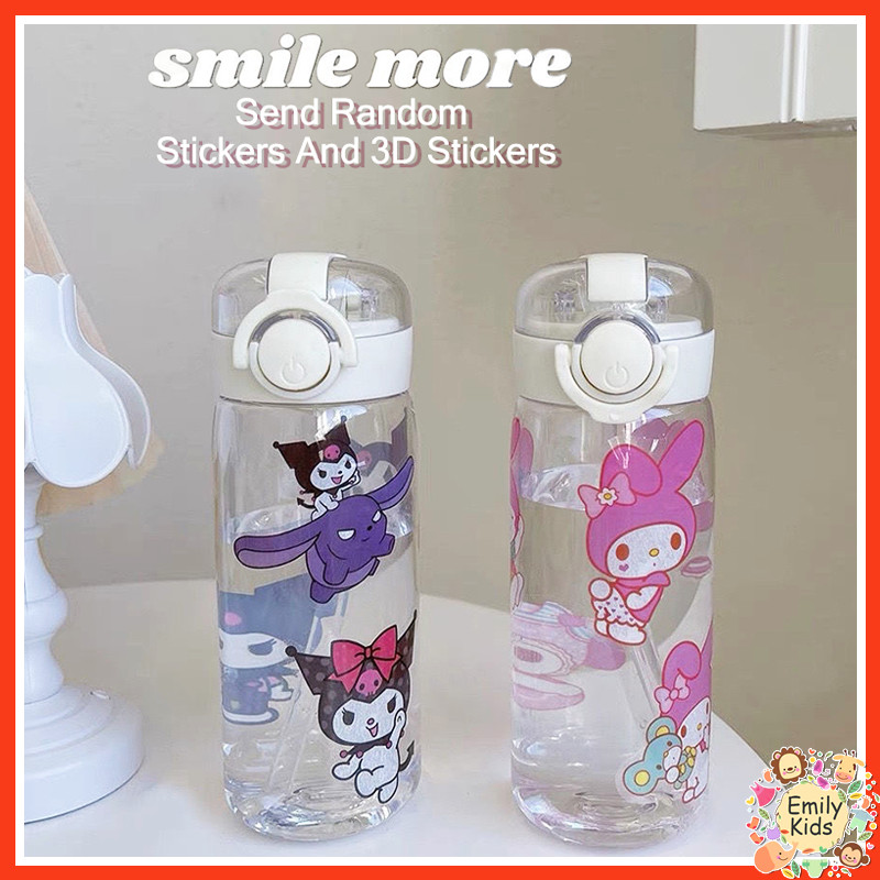 พร้อมสต็อกขวดน้ําฤดูร้อน 400ML น่ารักการ์ตูน Kuromi นักเรียนฟาง Aquaflask สําหรับเด็กผู้หญิง