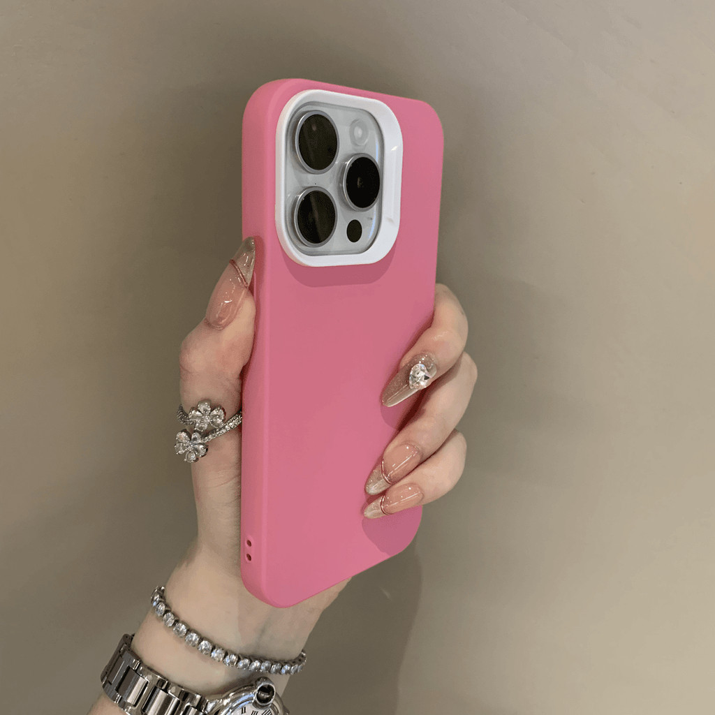 หรูหราสีทึบผิวซิลิโคนเคสโทรศัพท์สําหรับiphone15 14 13 12 11 Pro MAX IXS MAX XR XSปลอกกันกระแทกป้องกันกล้องของเหลวนุ่มปกหลัง