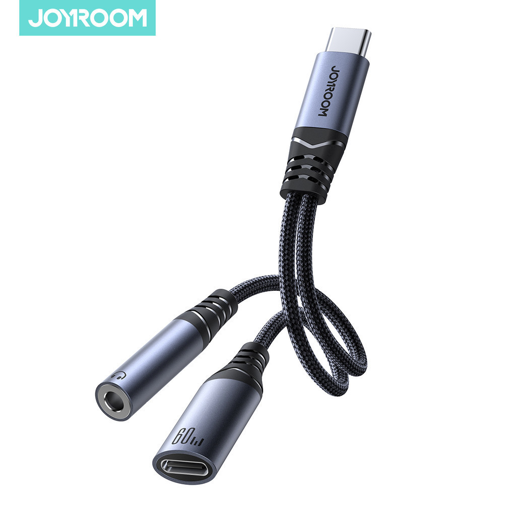 Joyroom รุ่น SY-C02 อะเเดปเตอร์ต่อเสียง 60W คุณภาพเสียงไฮไฟ สายถักไนลอน