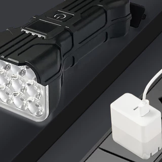 1200mAh ไฟหน้าจักรยาน Super Bright USB-C 12 ลูก LED ไฟหน้าจักรยานแบบชาร์จไฟได้พร้อมแตรอุปกรณ์จักรยานกันน้ำ