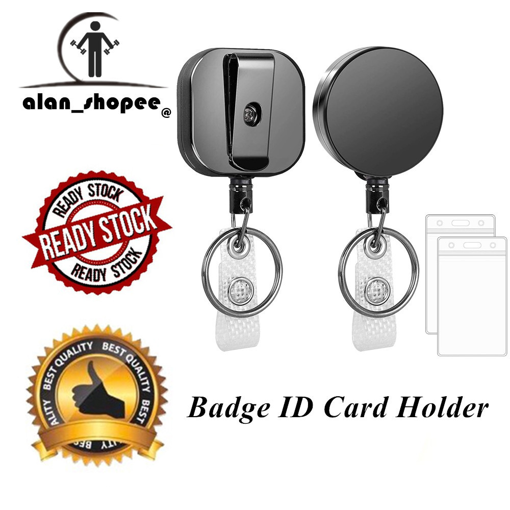 4 ซม. Retractable Badge Holder Reel 1 แพ็ค Heavy Duty Card Holder Badge Reels