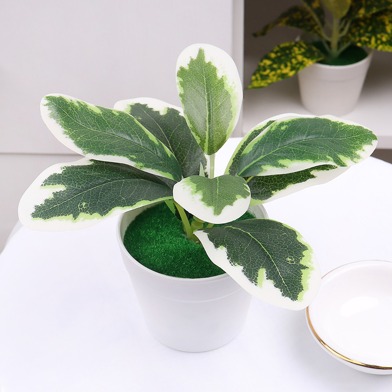 [ดอกไม้ + กระถาง] พืชประดิษฐ์พร้อมหม้อพืชปลอมบอนไซสํานักงาน /โต๊ะรับประทานอาหารตกแต่งบ้านและแสดง