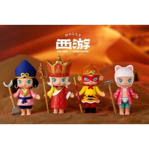 P POPMART Journey to the West Series Mystery Box อินเทรนด์เล่นรูปตุ๊กตาเดสก์ท็อปอุปกรณ์ต่อพ่วงของขวัญสร้างสรรค์