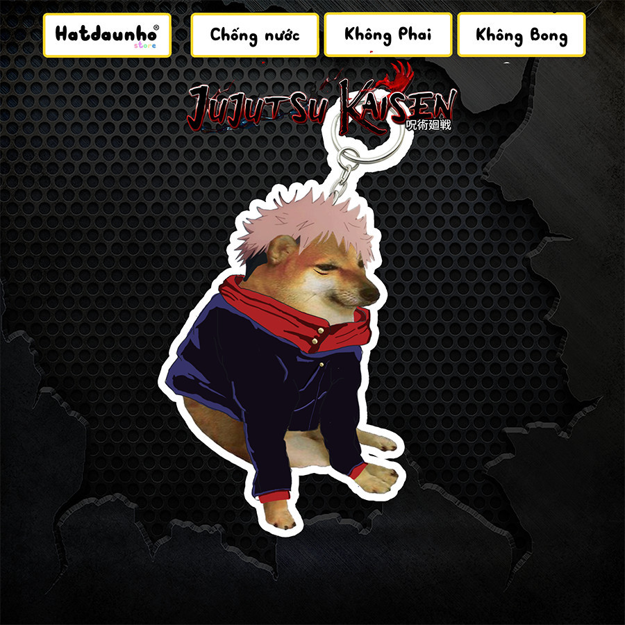 พวงกุญแจ Cheems meme พร้อมตัวละคร cheems Gojo พวงกุญแจน่ารัก พวงกุญแจ jujutsukaisen ตลก พวงกุญแจสุนั