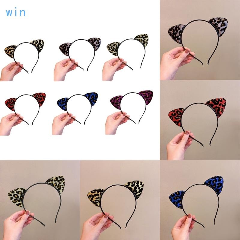 Cute Leopard Print Animal Ear Headband Hair Clip Costume Supplies