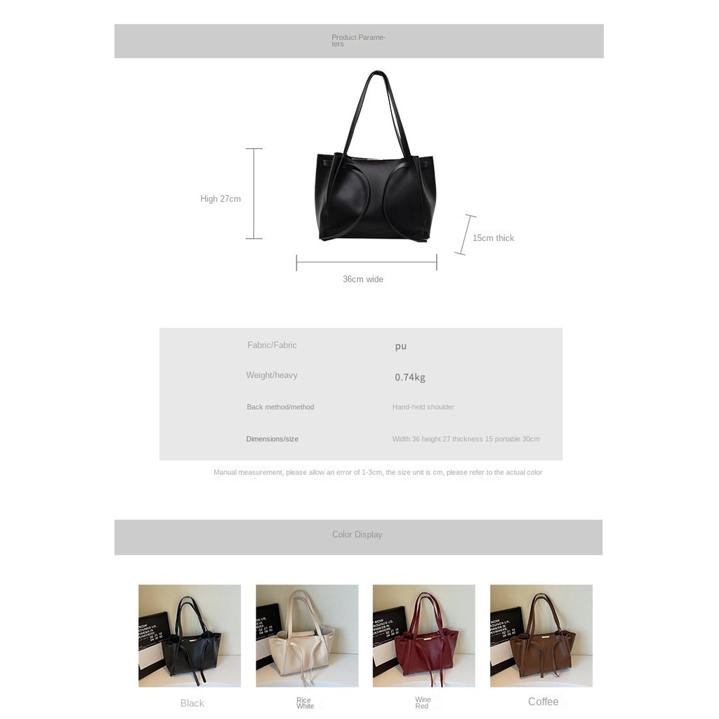 2025 Spring One Size Zipper PU Ladies Tote Shoulder Bag