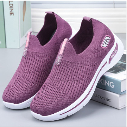 Shoetify.CO SY029 รองเท้าผ้าใบถักนําเข้าแบบสวมรองเท้าวิ่งสบาย ๆ Roamer S02