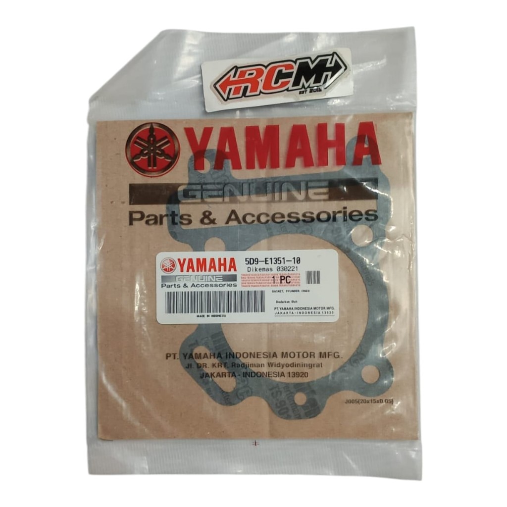 5D9-E1351-10 GASKET PERPAK CYLINDER BLOCK LOWER VEGA ZR RR JUPITER Z ZX ใหม่ 115 ROBOT ORIGINAL YAMA