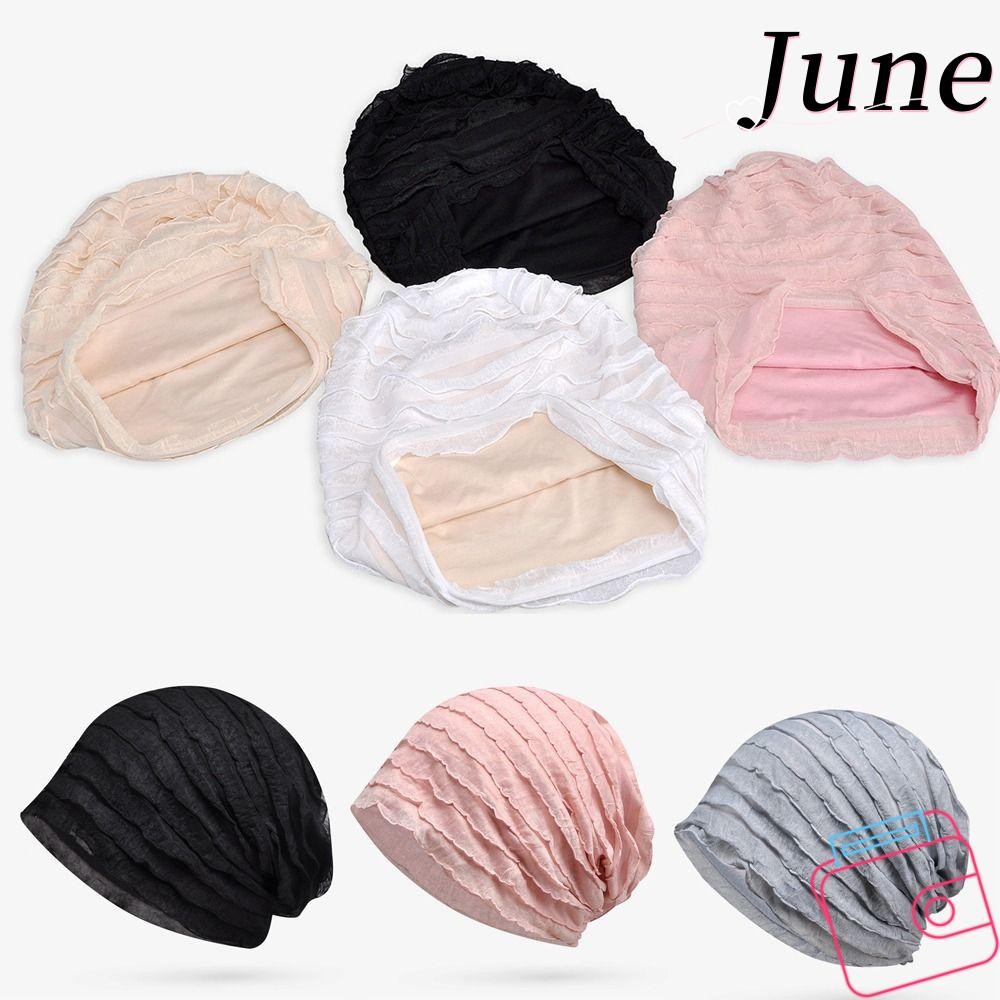 June หมวกผ้าโพกหัว, ฮิญาบมุสลิมกีฬาลําลองหมวกฤดูหนาว, นุ่มระบายอากาศฤดูใบไม้ผลิฤดูร้อนยืดหยุ่นหมวกนอนหลับผู้หญิง