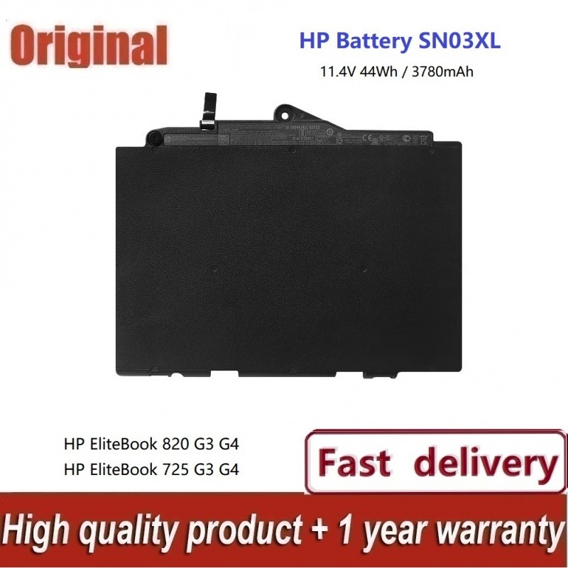 ✿ HP Laptop Battery แบตเตอรี่ SN03XL '' 11.4V 44Wh 3780mAh '' HP EliteBook 725 G3 820 G3 (ของแท้)