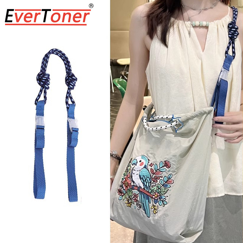 Evertoner ถักกระเป๋าใบเล็กสายไนลอนสีสันสดใสเกาหลีเชือกถักสายคล้องไหล่สําหรับอุปกรณ์เสริมกระเป๋า Ball-chain
