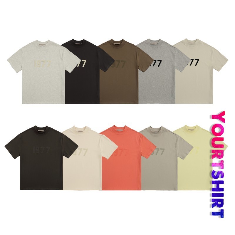 #T24 เสื้อยืดแขนสั้น ไม่จํากัดเพศ | 1977 ดีไซน์ลายตัวเลข | การเลือกหลากสี | ผ้าคอตตอนใส่สบายใส่สบายๆทุกวัน