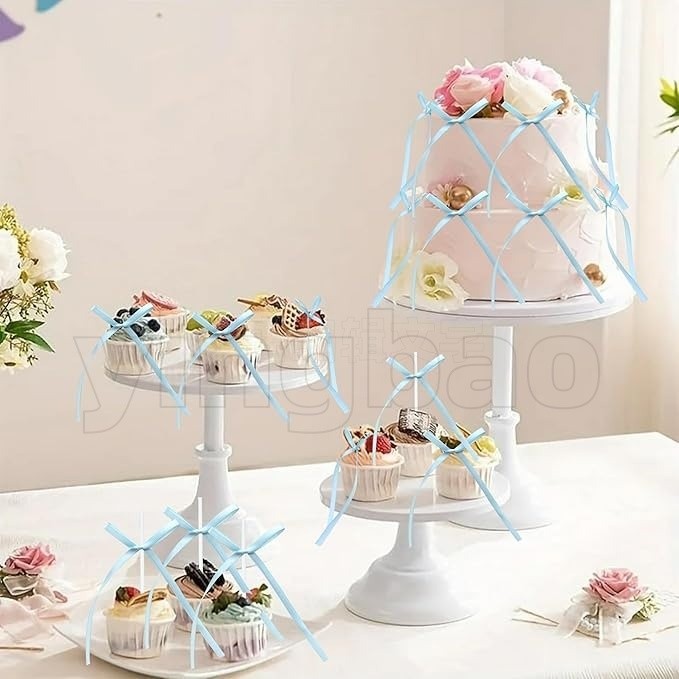 10 ชิ้นขนาดใหญ่บัลเล่ต์โบว์ Cupcake Toppers วันเกิด Bowknot ริบบิ้นตกแต่งเจ้าสาวเค้กขนมหวาน Picks งานแต่งงาน Party Supplies - รูปที่ 3