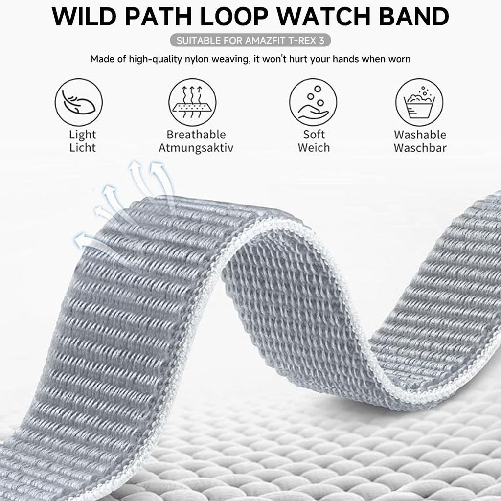สายรัดไนลอนสําหรับ Huami Amazfit T-Rex 3/2 สมาร์ทวอท์ชผู้หญิงผู้ชายสร้อยข้อมือสําหรับ Amazfit T-Rex/T-Rex Pro สายรัดข้อมือ Correa ราคา ถูกที่สุด ดีลบีเคเค แกลเลอรีภาพที่ 4