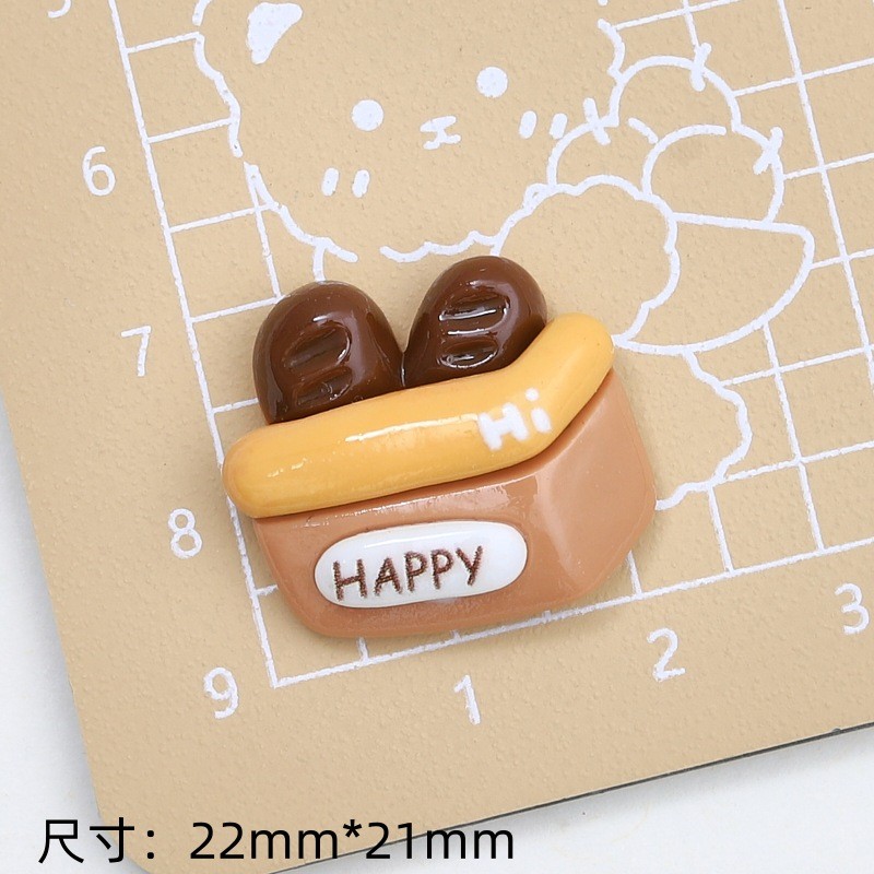 ของเล่นเบอร์เกอร์อิโมจิน่ารัก อุปกรณ์กาวครีม วัสดุหัวเข็มขัดรองเท้าสร้างสรรค์ ชิ้นส่วนเรซิน DIY เครื่องประดับ กิ๊บติดผม