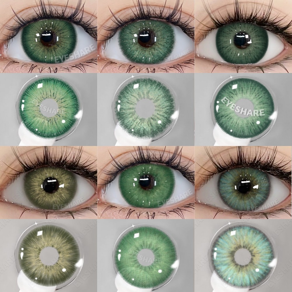 Eyeshare 1 คู่สีเขียว Series สีคอนแทคเลนส์สําหรับดวงตาเลนส์สีเลนส์สีเขียวธรรมชาติที่มีสีสันคอนแทคเลนส์รายปีใช้