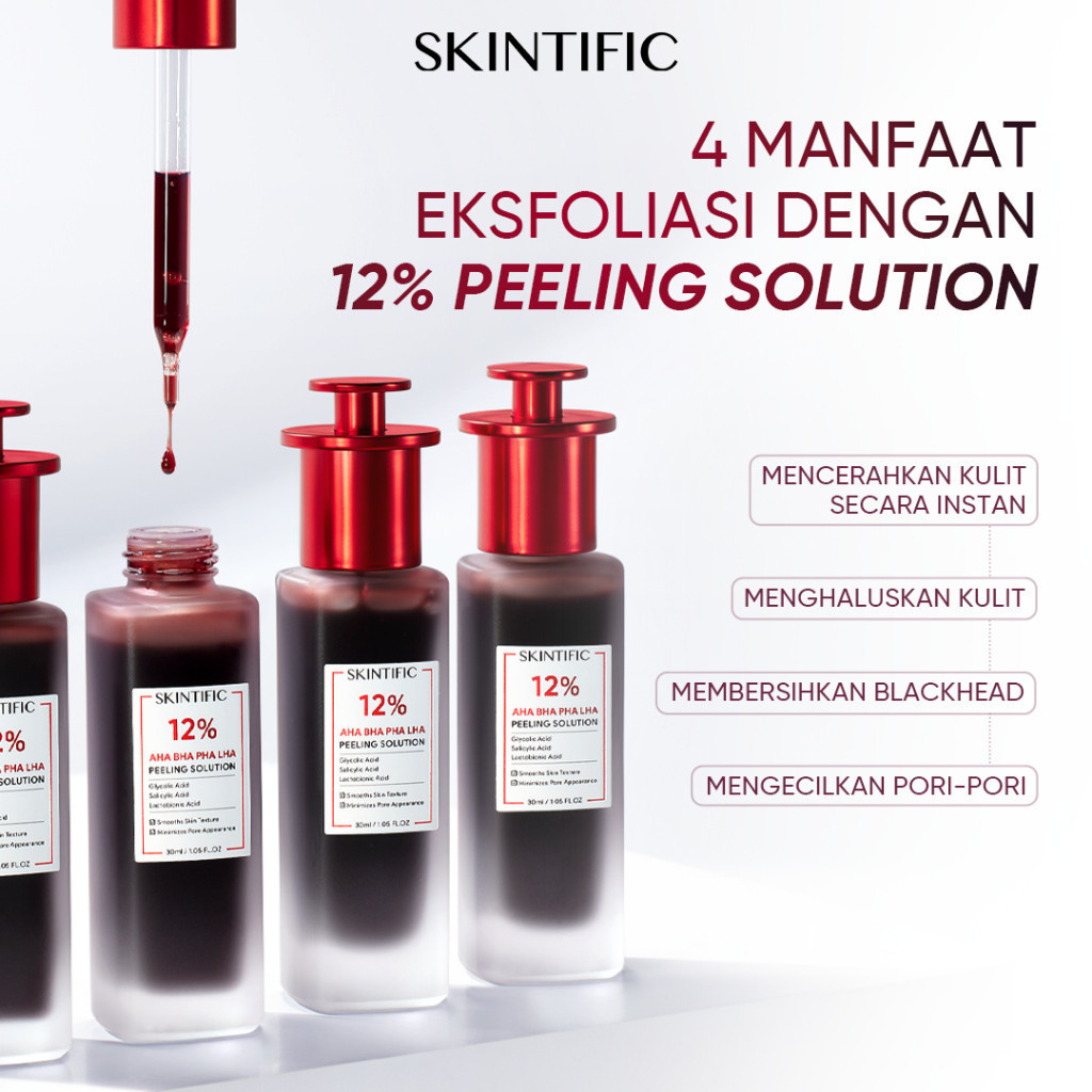 [เปิดตัวใหม่] SKINTIFIC 12% AHA BHA PHA LHA Peeling Solution 30ml Whitening Brightening