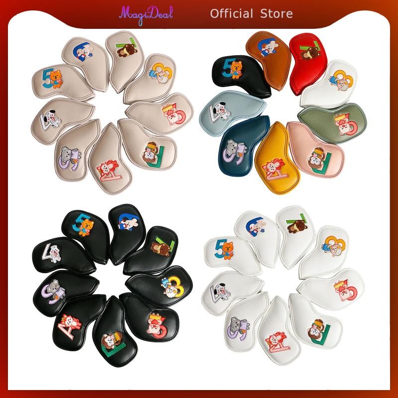 Magideal 9x PU Leather Iron Headcover Club Head Cover, Protection,
