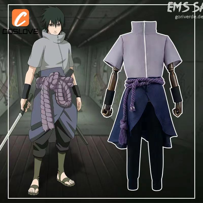 อะนิเมะ NARUTO Uchiha Sasuke คอสเพลย์เสื้อผ้าชุดเครื่องแต่งกายสําหรับ Man ชุดนินจาชุดคอสเพลย์ Perfect Restoration