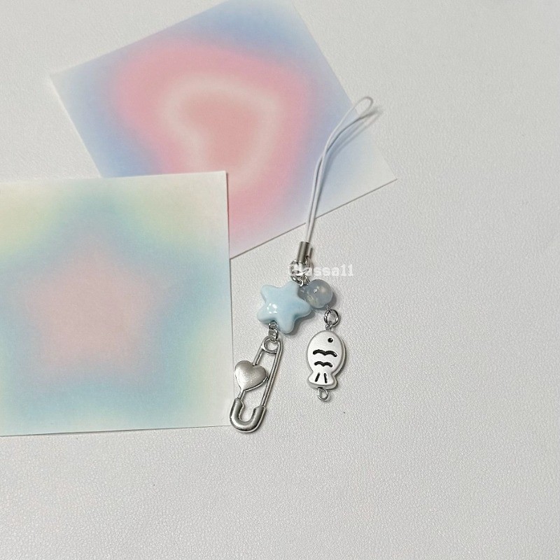 ฤดูร้อนปลาขนาดเล็ก Star Charm พวงกุญแจโทรศัพท์ Lanyard พวงกุญแจกระเป๋าจี้อุปกรณ์เสริมความงาม Y2k เครื่องประดับ - รูปที่ 7