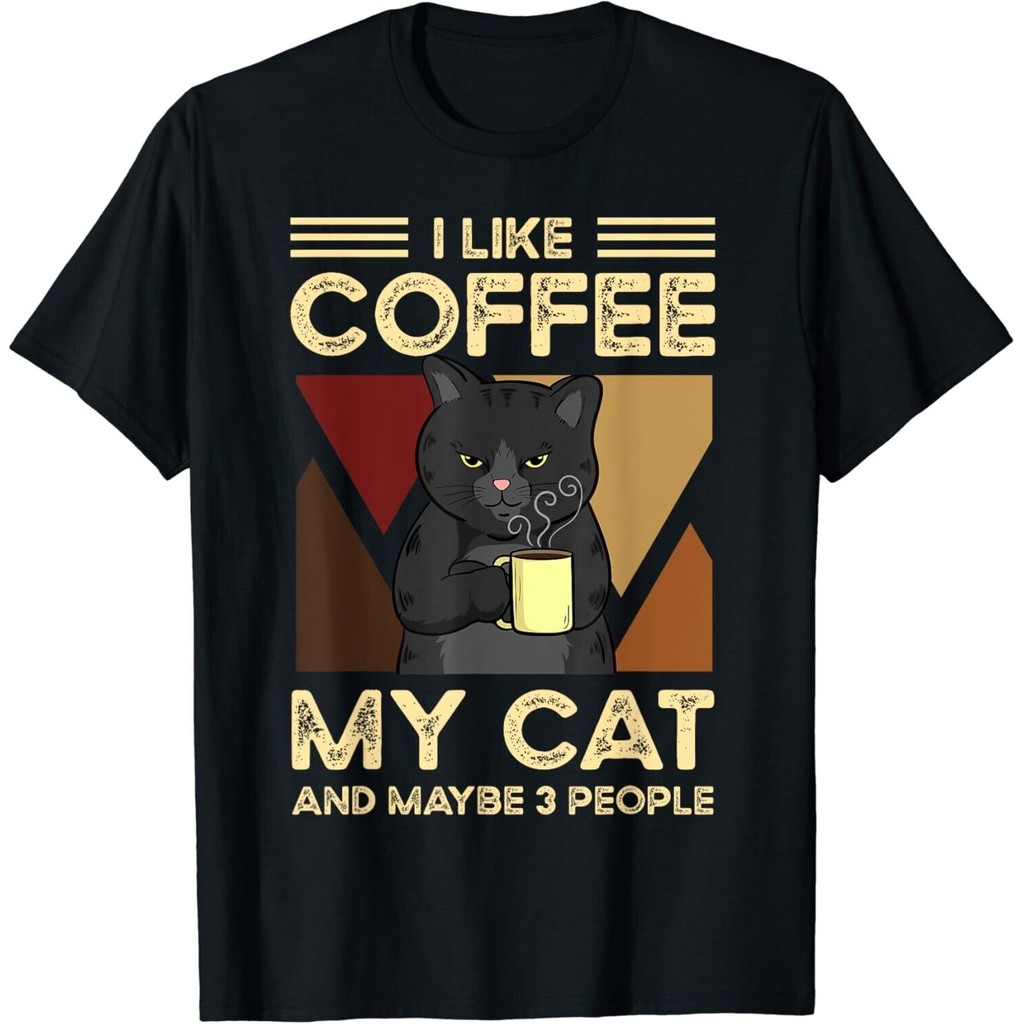 I Like Coffee เสื้อยืด My Cats และ Maybe 3 คน