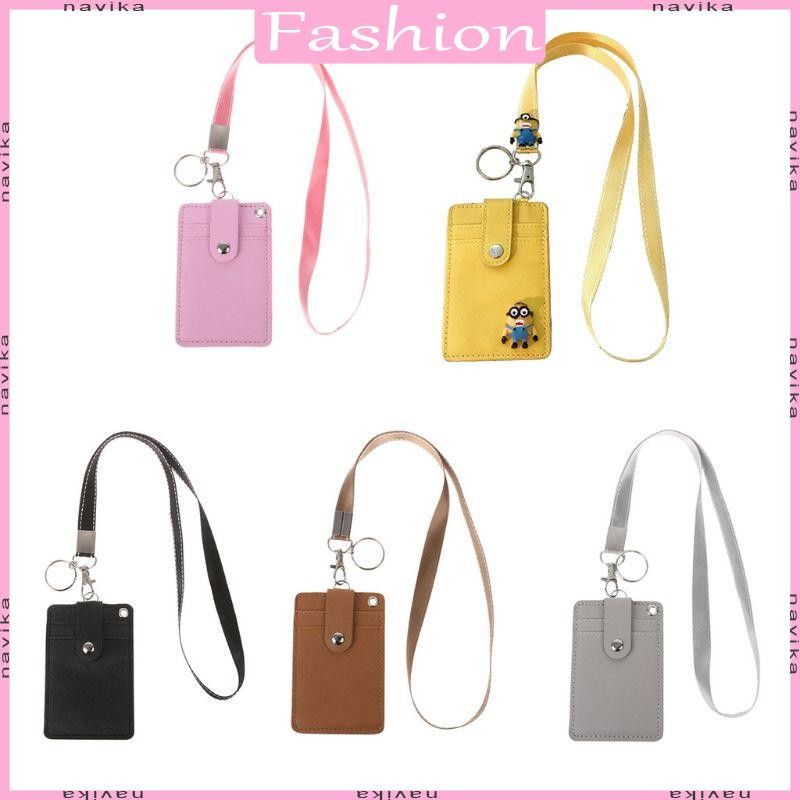 Nav Office Work School ID Card Badge Holder พร้อมเชือกพวงกุญแจ Layards สายคล้องคอ