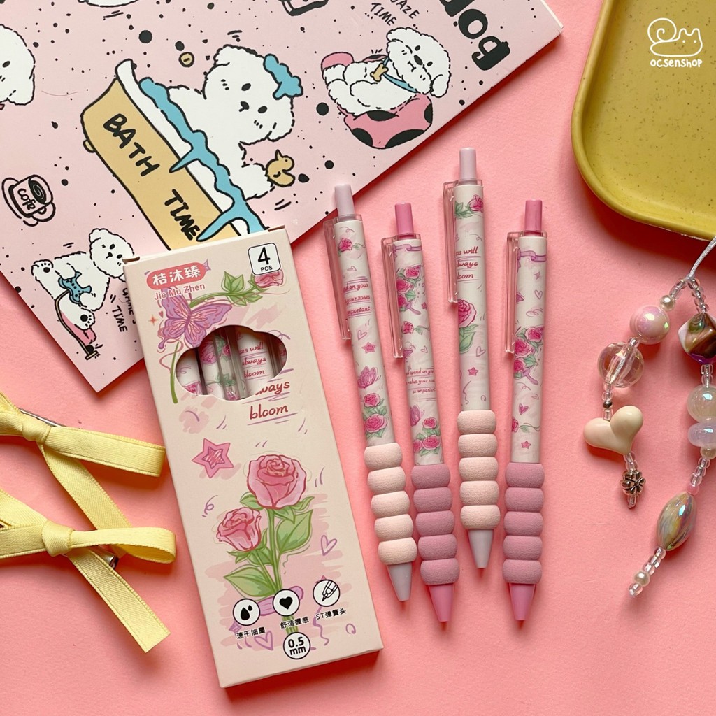 ชุดปากกาลูกลื่น Rose Alway bloom (4 ชิ้น)